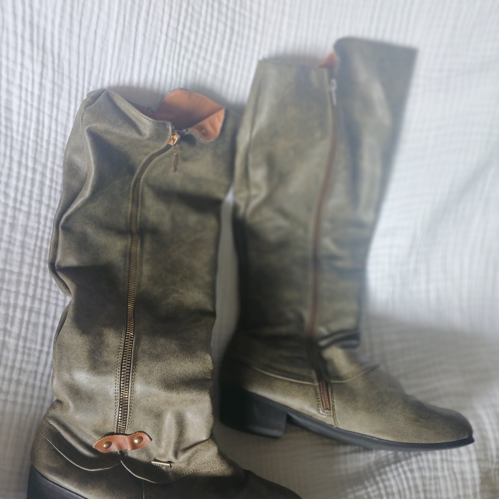 Chic Olive Over the Knee Boots - Picture 8 of 8